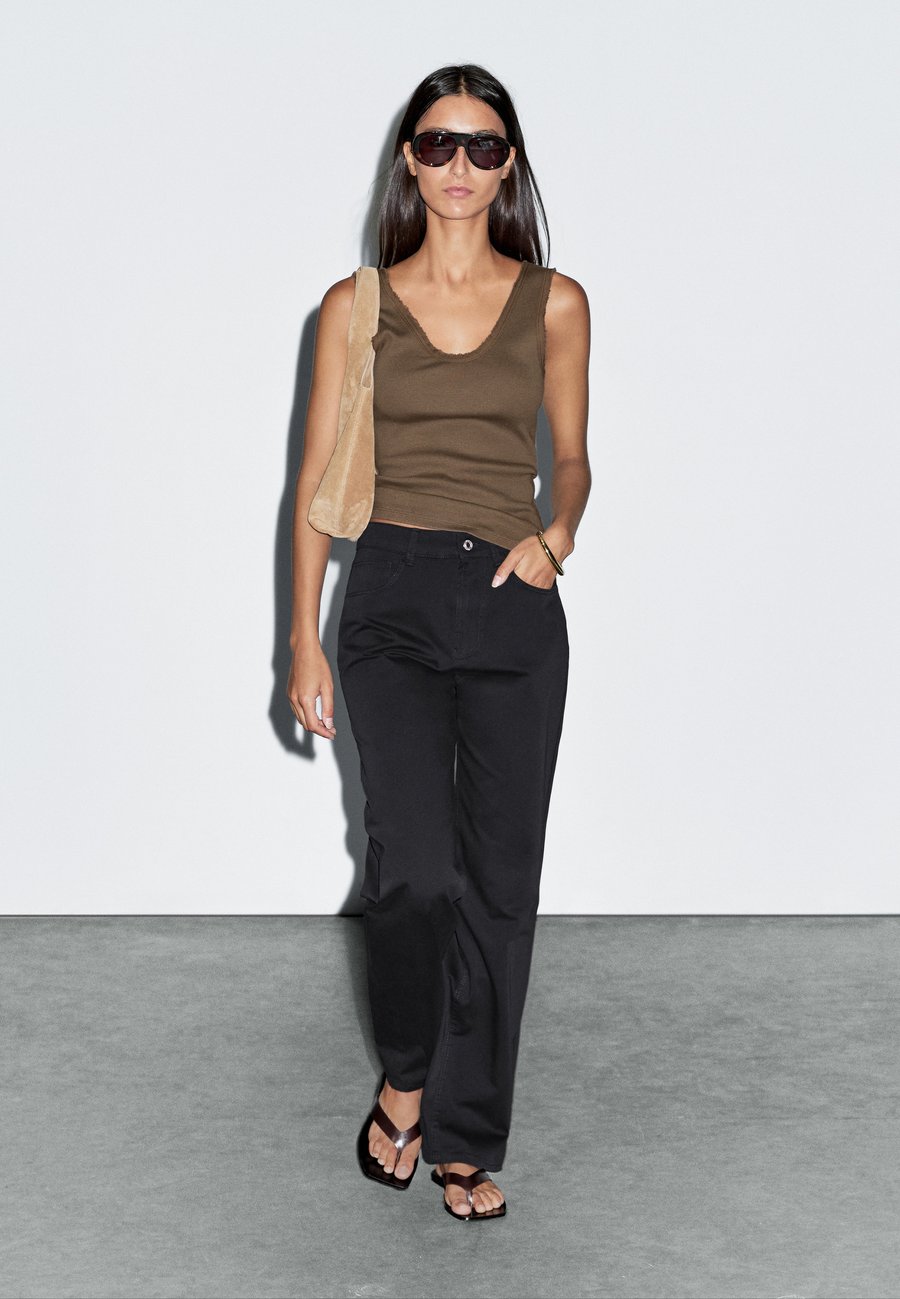 

Брюки Massimo Dutti MID-WAIST STRAIGHT-LEG, Dark Blue