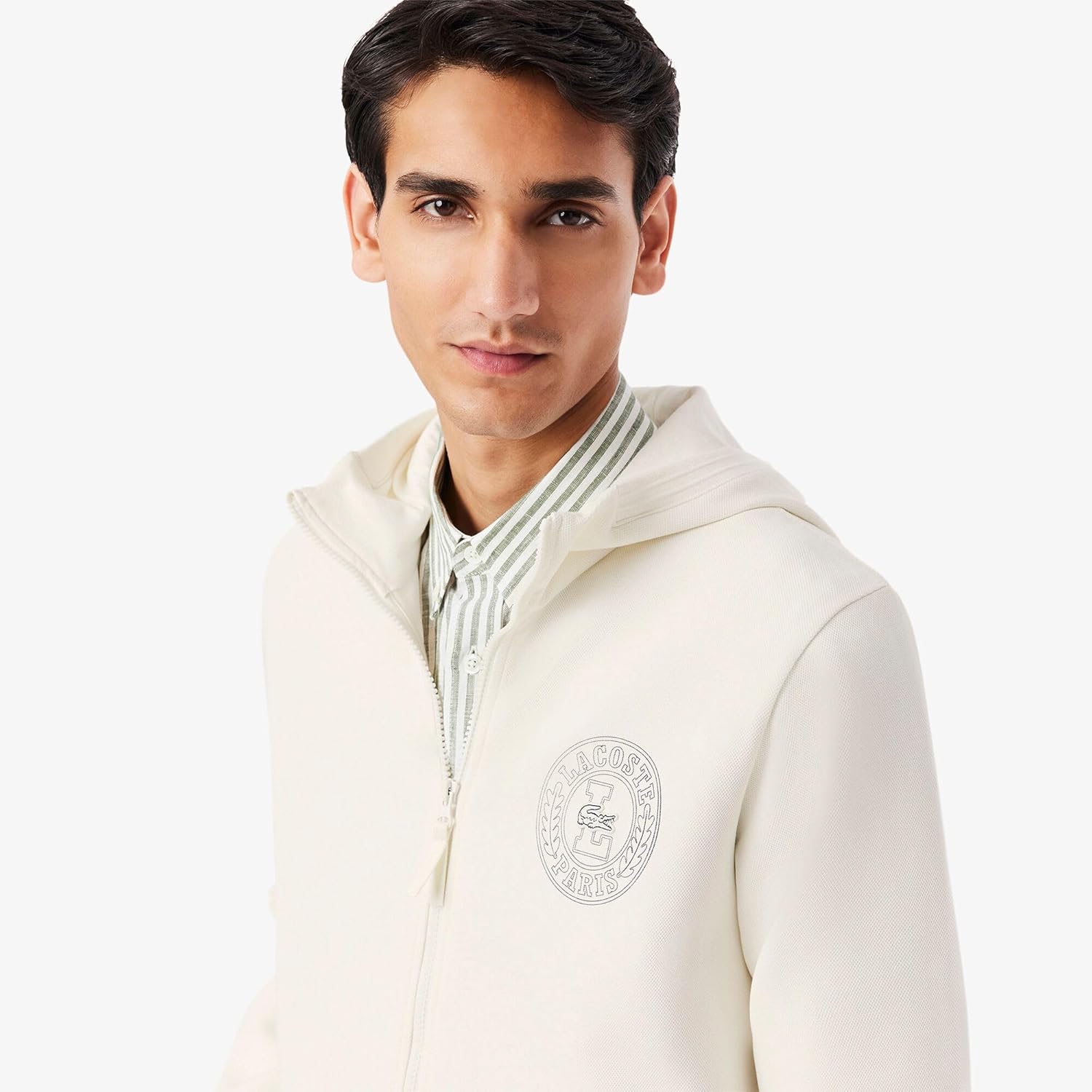 Мужская толстовка Lacoste (официальная) Толстовка на молнии Laurel Circle, белый — фото 2