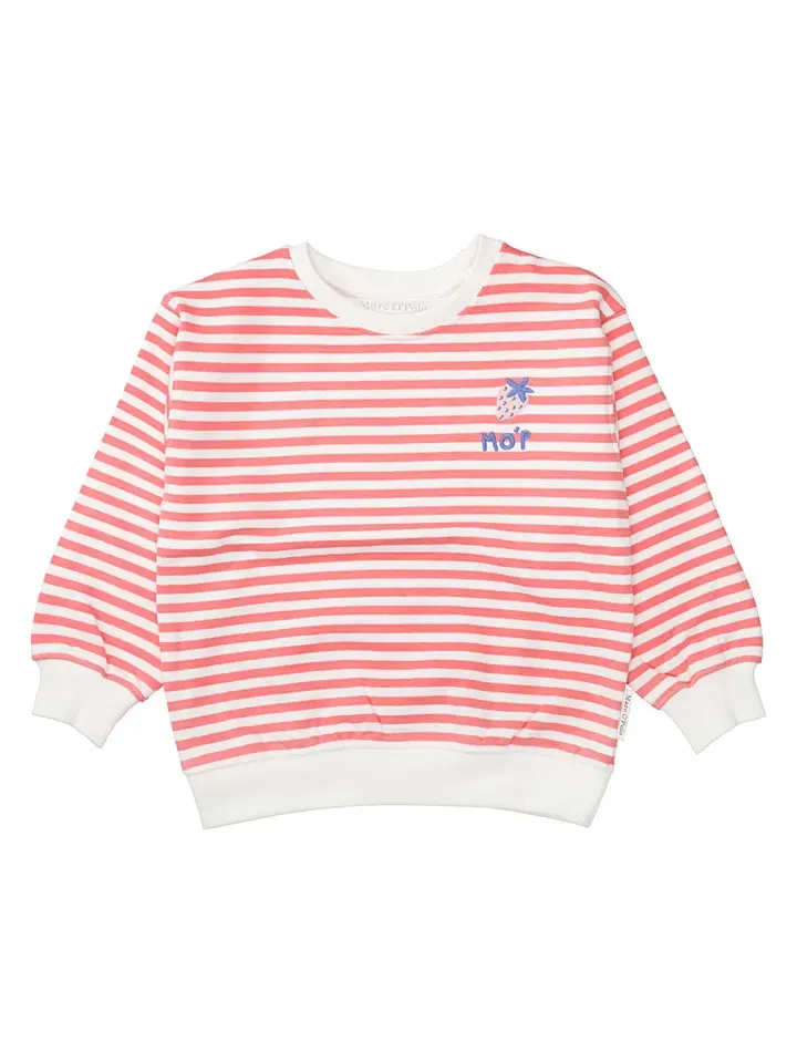 Свитшот в полоску Marc O'Polo Junior, красный/белый