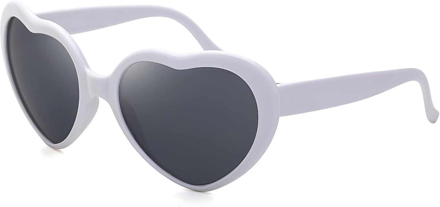 

Солнцезащитные очки Persei Heart Effect Diffraction для женщин, меняющие цвет в форме сердца, идеально подходят для вечеринок, рейв-фестивалей и в качестве подарка, White