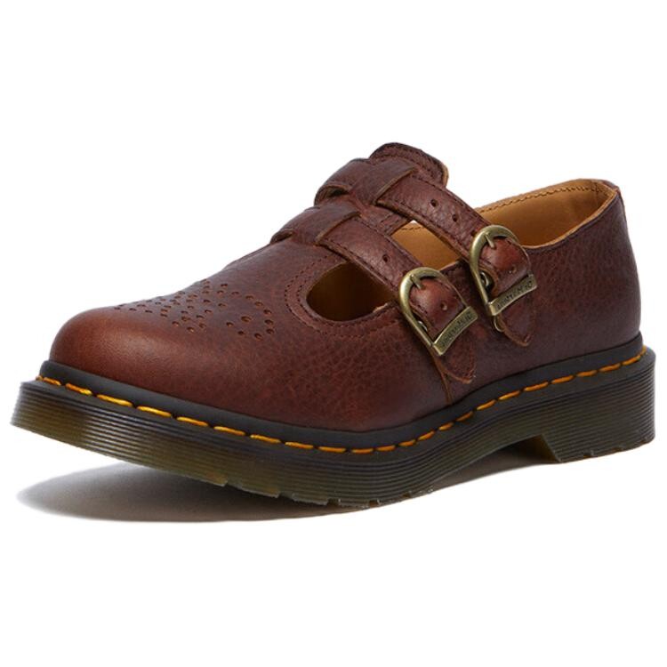 Туфли Мэри Джейн женские красно-коричневые Dr.Martens