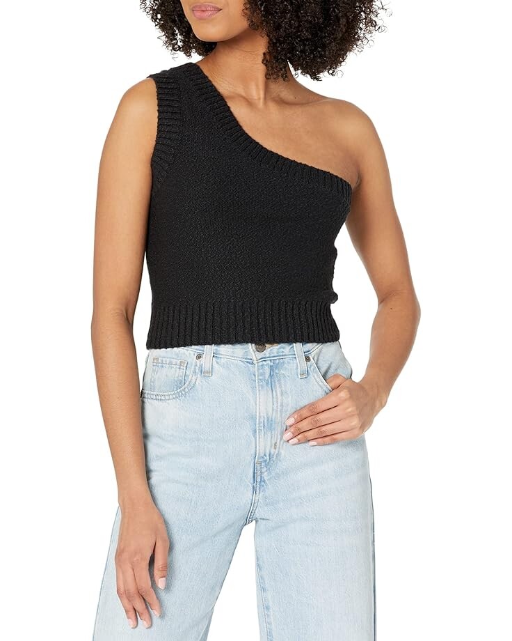 

Майка Madewell Quinn One Shoulder Tank, цвет True Black