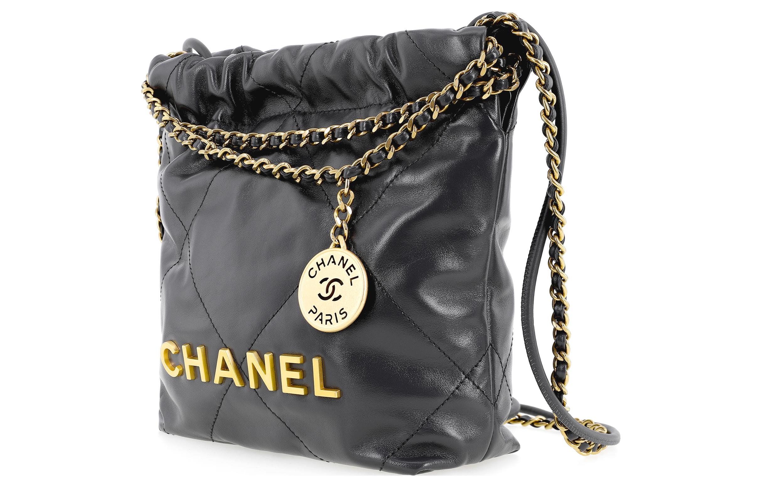 CHANEL Сумка ведро из яркой телячьей кожи Мини женская серая через плечо кроссбоди — фото 3