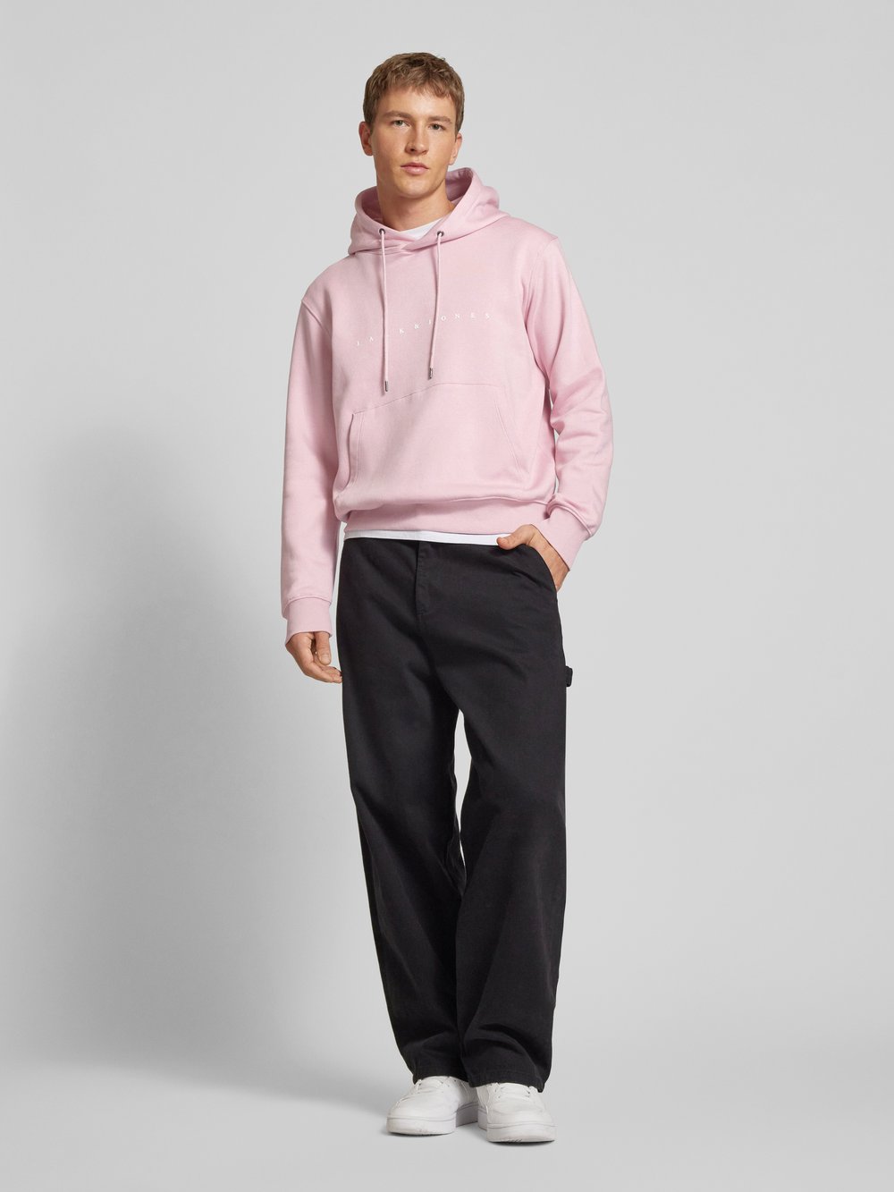

Толстовка с капюшоном и этикеткой Jack & Jones, розовый