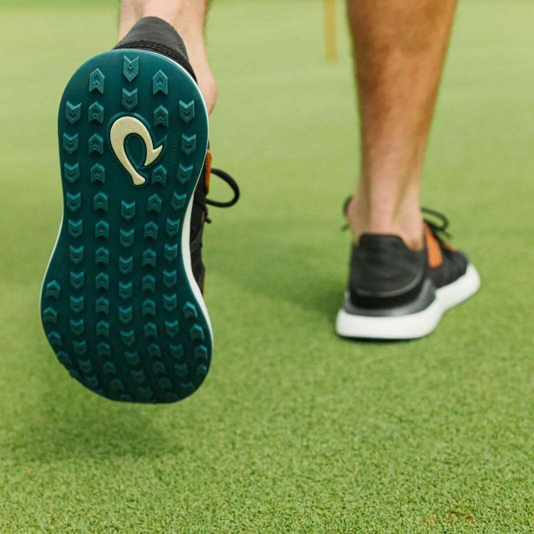 

Мужские гольф-туфли OLUKAI Manele, без шипов, водо- и грязеотталкивающие, с амортизирующей подошвой и анатомической стелькой, комфорт на весь день и легкие, черный