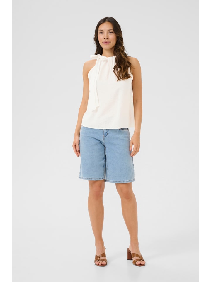 

Блузка с короткими рукавами CRELora А-силуэта в цвете Белый снег Cream