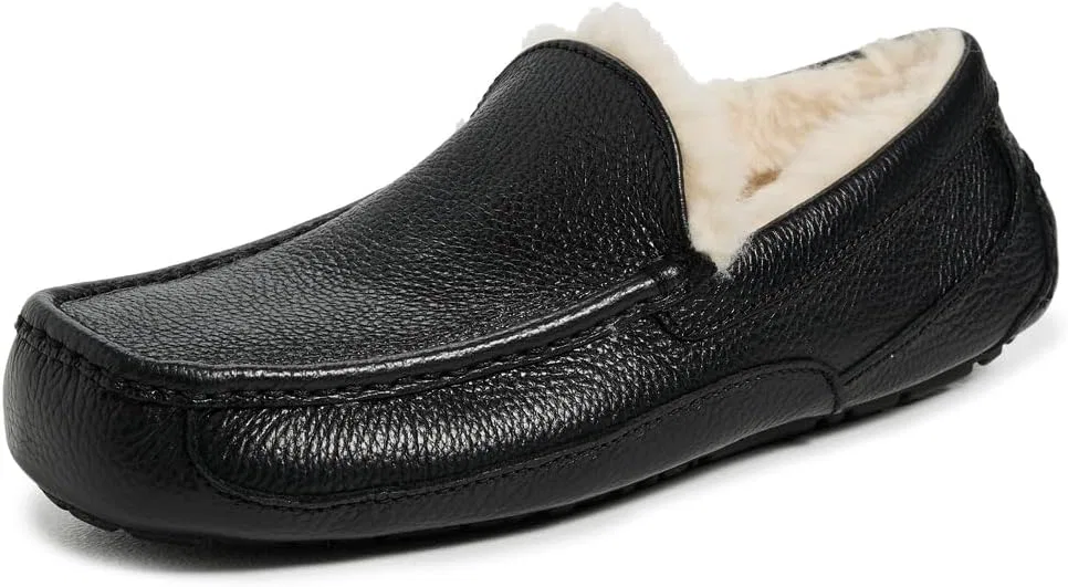 Тапочки кожаные UGG Ascot, черный