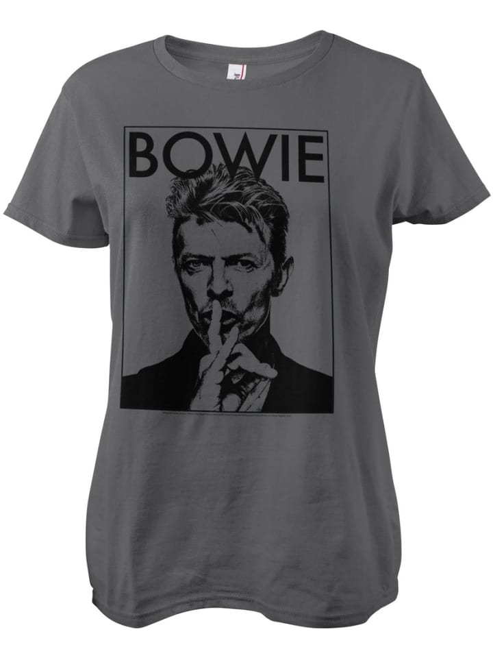 

David Bowie Футболка "Silence Girly Tee" серого цвета, Серый, David Bowie Футболка "Silence Girly Tee" серого цвета