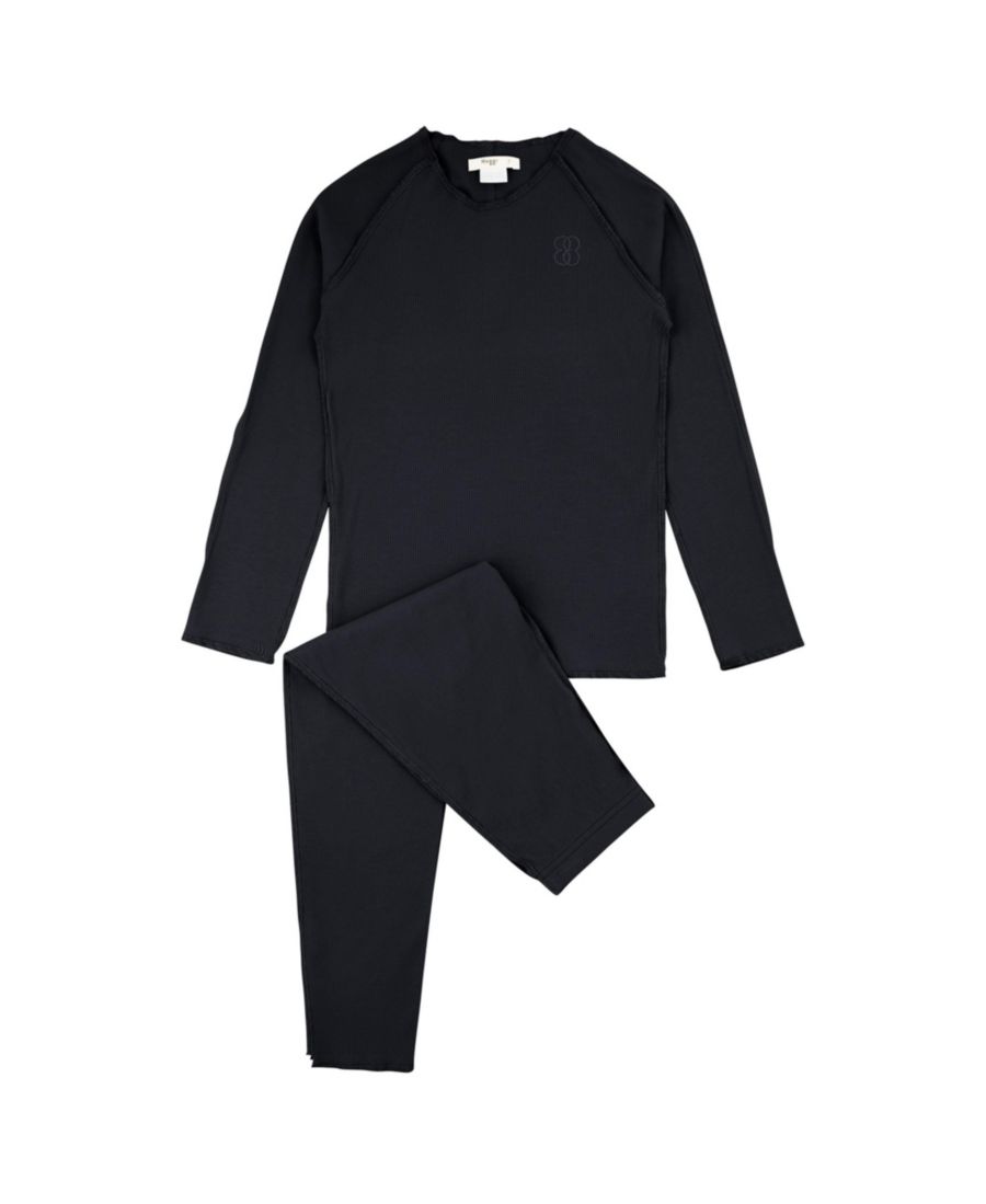 

Комплект домашней одежды из бамбука в рубчик для мальчиков NoggiWear, Black