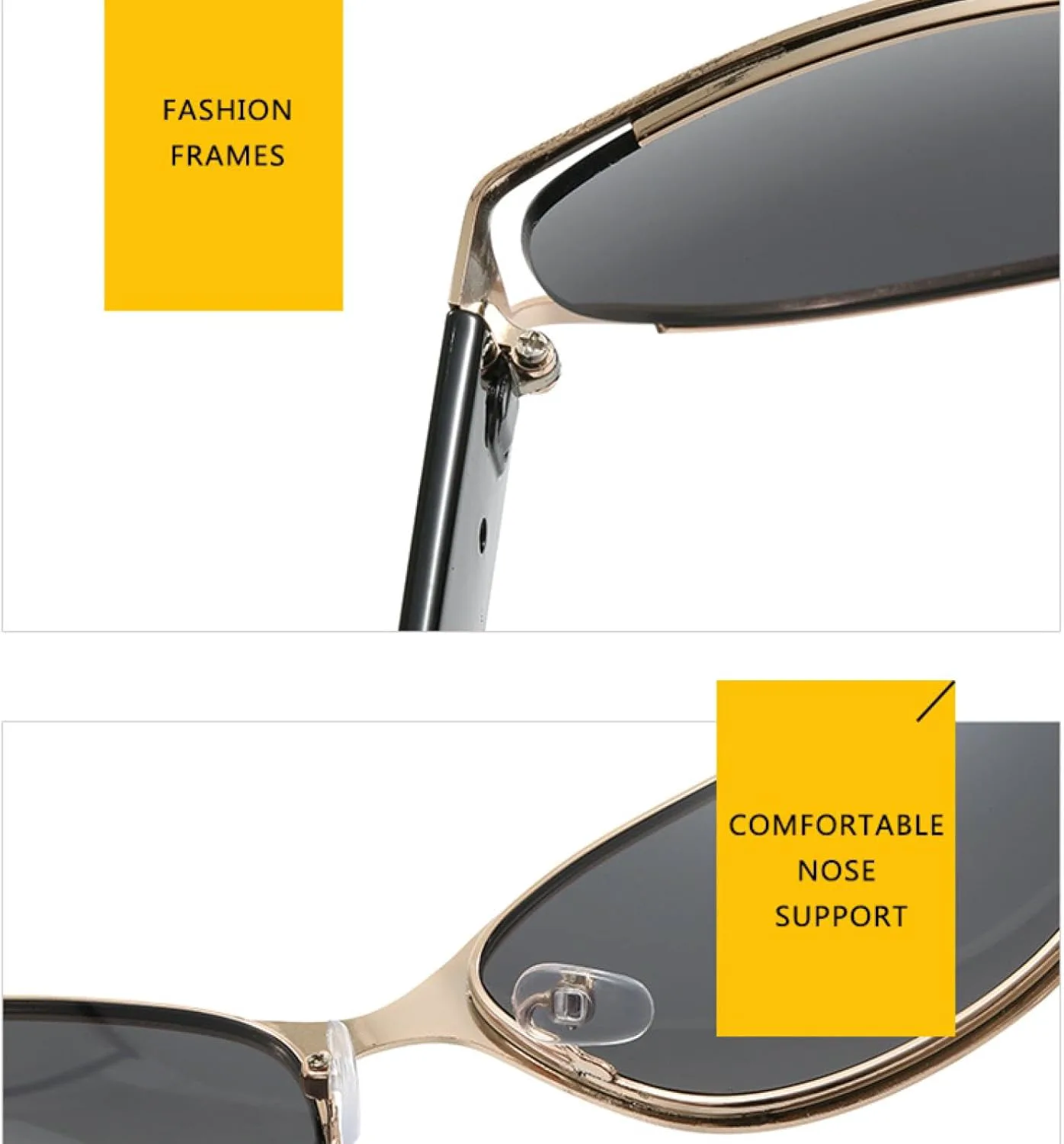 

Модные солнцезащитные очки класса люкс в овальной оправе, трендовые очки для путешествий, женские и мужские солнцезащитные очки UV400 TKKTLLT, Black Yellow