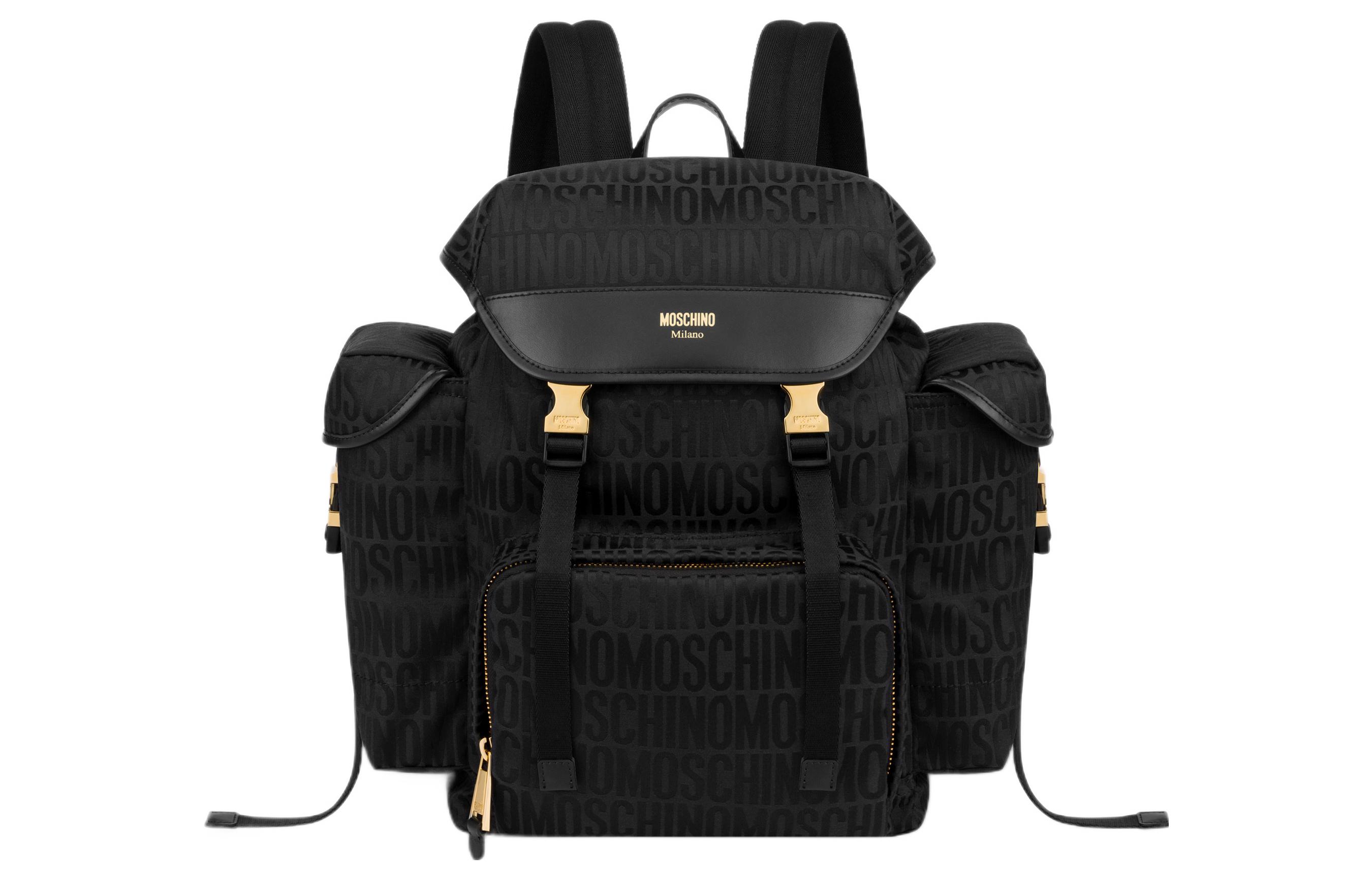 

Хлопковый рюкзак с полиэстером женский черный MOSCHINO
