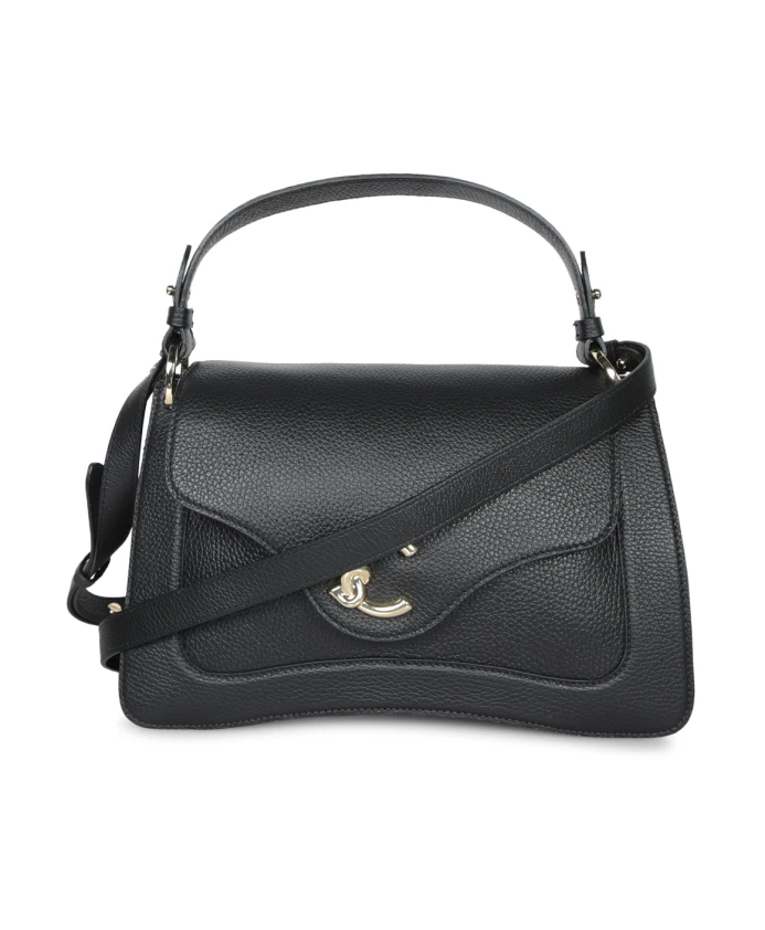 

Сумка через плечо из фактурной зернистой ткани. Coccinelle, черный