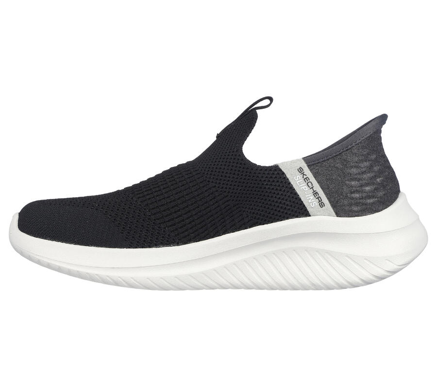 SKECHERS Детские кроссовки ULTRA FLEX 3.0 SMOOTH STEP Slip-On, цвет: черный / белый / серебристый — фото 4