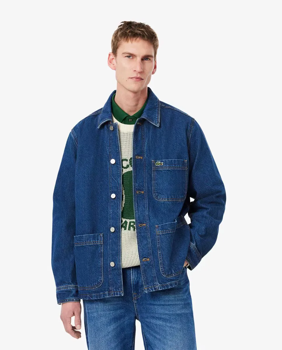 

Мужская джинсовая рубашка из плотного хлопка Lacoste, синий