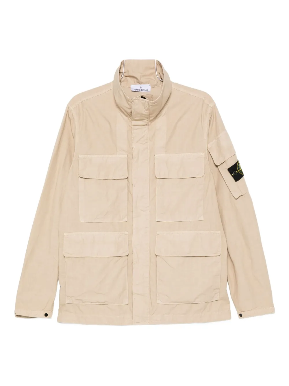 

Хлопковая военная куртка с множеством карманов Stone Island, нейтральный