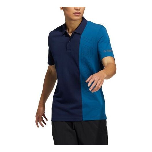 

Футболка casual breathable sports short sleeve polo shirt blue Adidas, синий