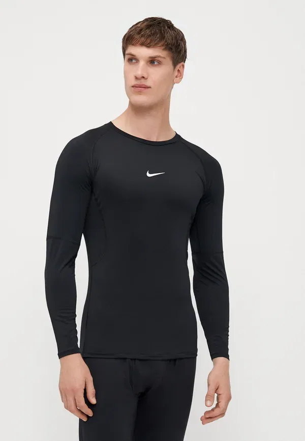 Футболка Nike Performance M np df tight top ls undershirt, черный/белый