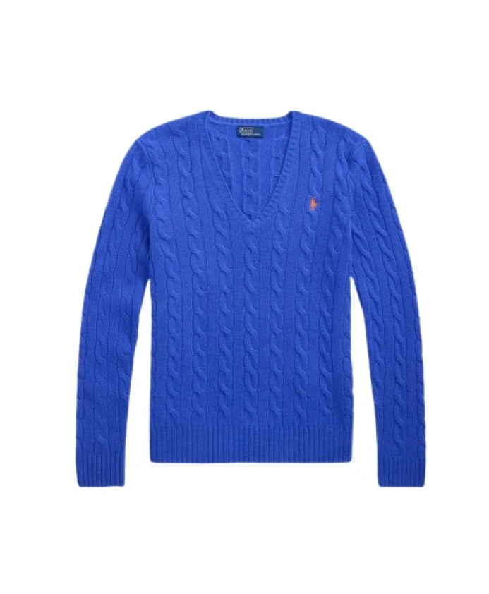 

Свитер Kimberly из кашемировой шерсти с витой вязкой Polo Ralph Lauren, синий