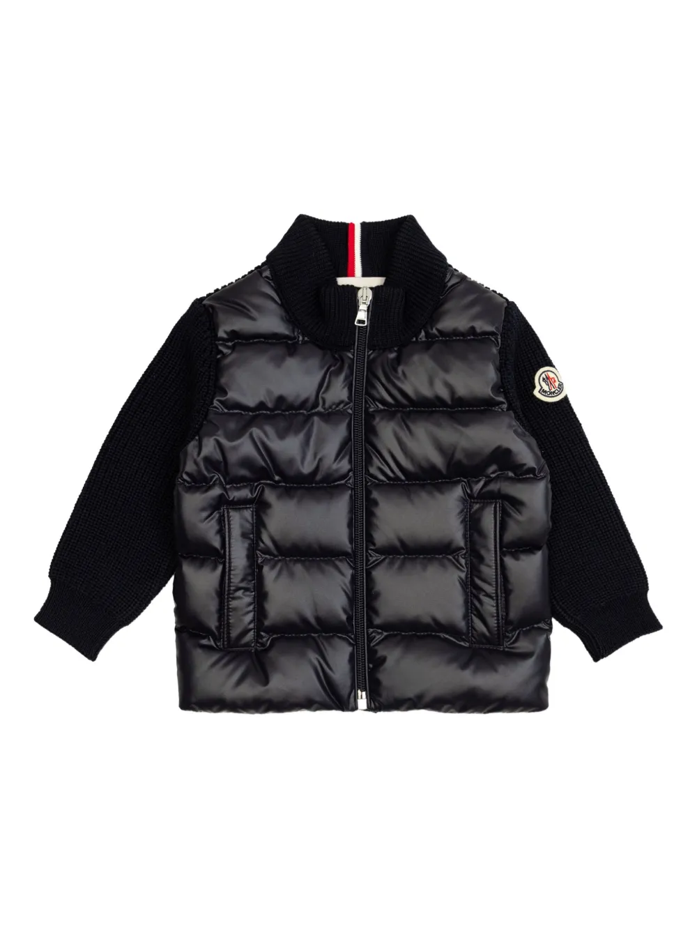 

Стеганый вязаный кардиган Moncler Enfant, черный