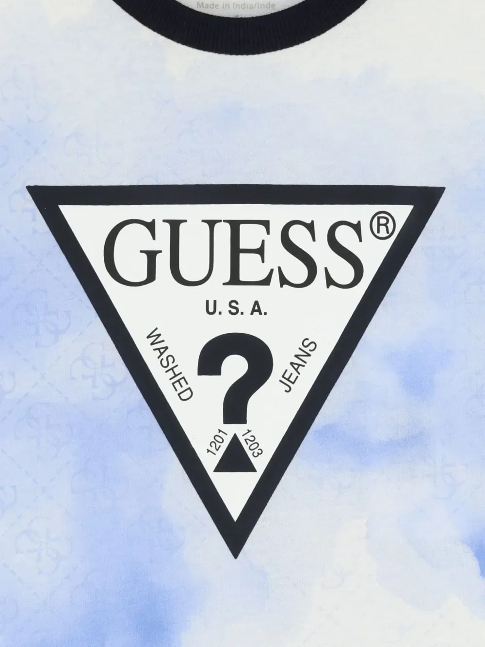 Футболка с графическим принтом в виде треугольников Guess Usa, белый — фото 3