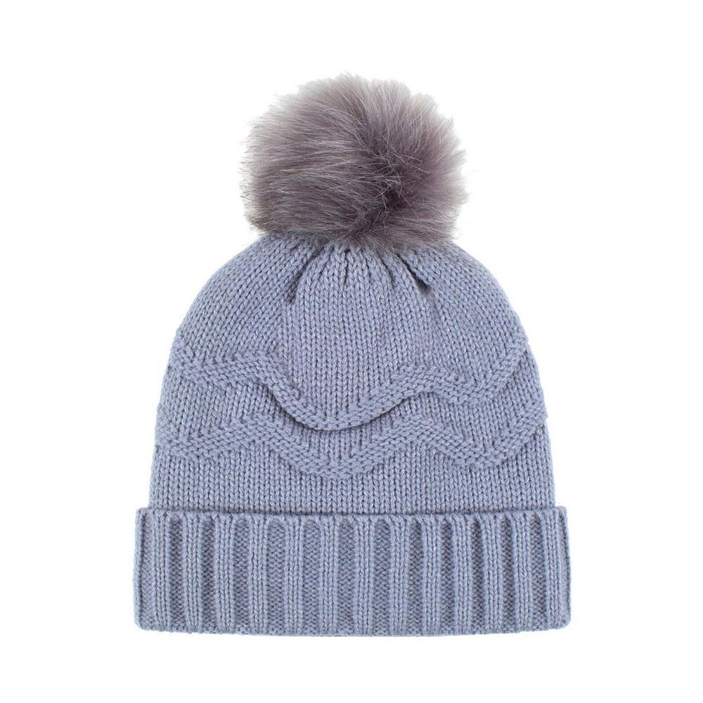 

Женская теплодержатель Hatweaver с текстурированной шапкой с помпоном Heat Holders, цвет Dusty Blue