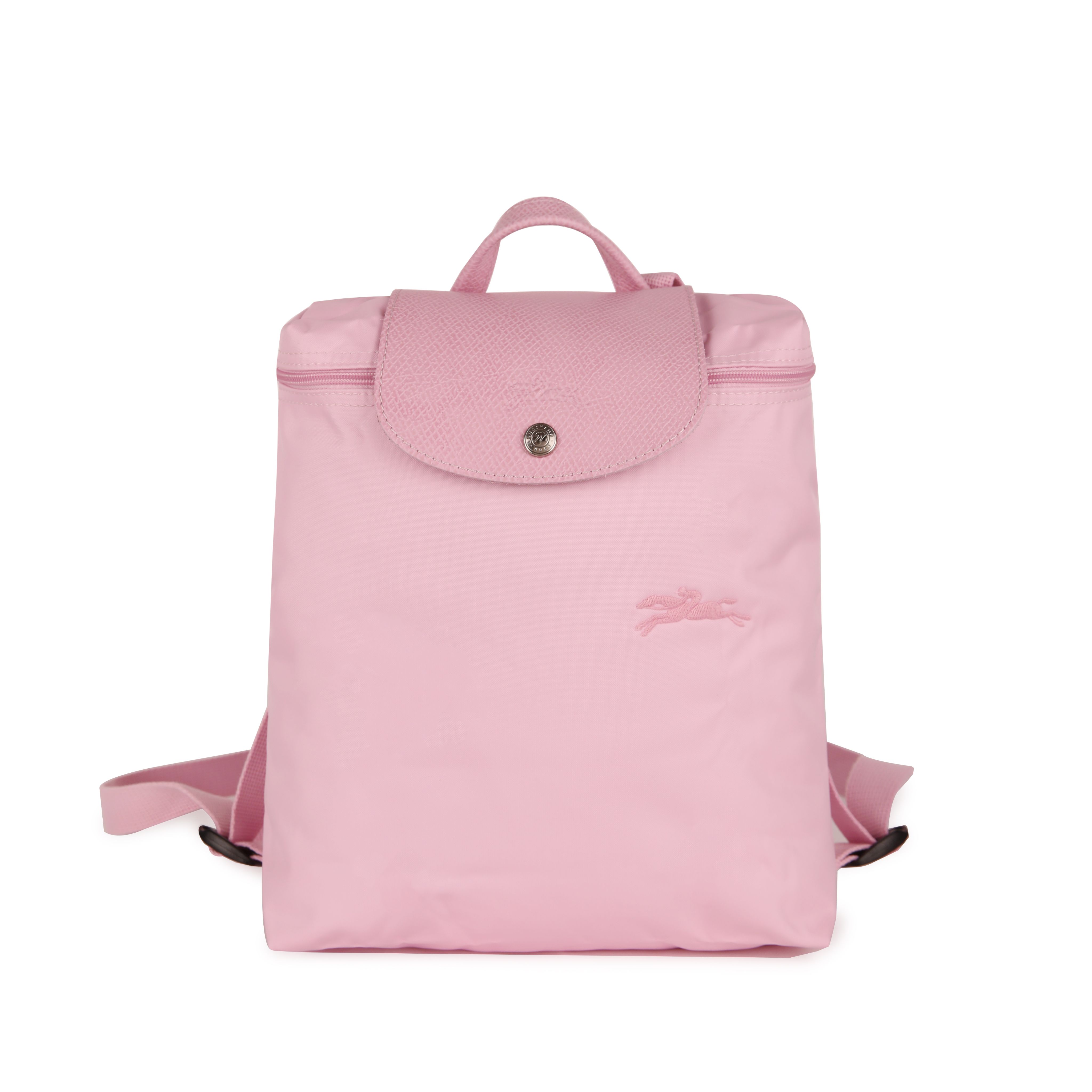 

LONGCHAMP Сумка рюкзак Le Pliage с зелёной телячьей кожей, Rose Pink