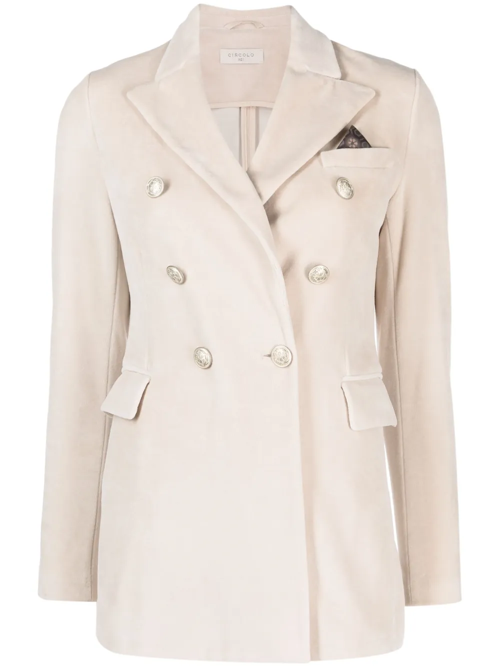 

Двубортный блейзер с заостренными лацканами Circolo 1901, нейтральный