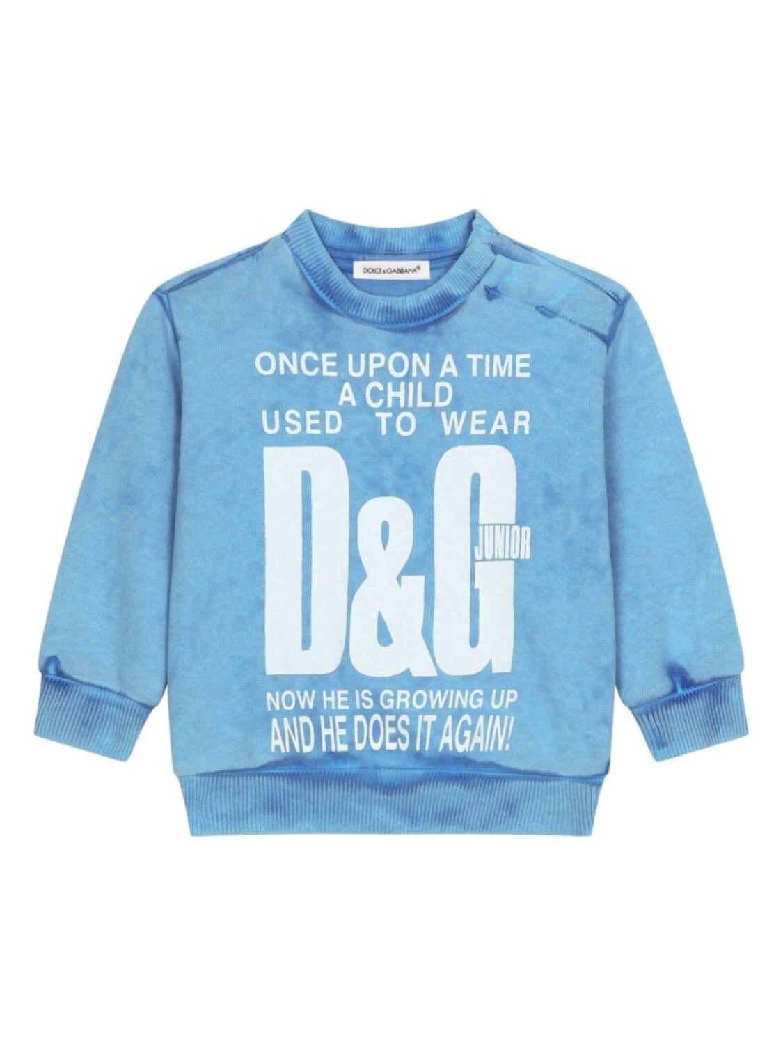 

Dolce & Gabbana толстовка с выбеленным эффектом и логотипом, синий