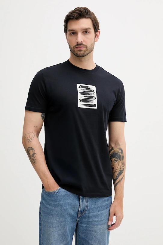 

Хлопковая футболка Armani Exchange, темно-синий