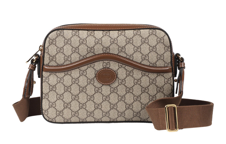 

GG Retro Series Холщовая с кожаными вставками сумка-мессенджер, наплечная сумка, кроссбоди унисекс GUCCI