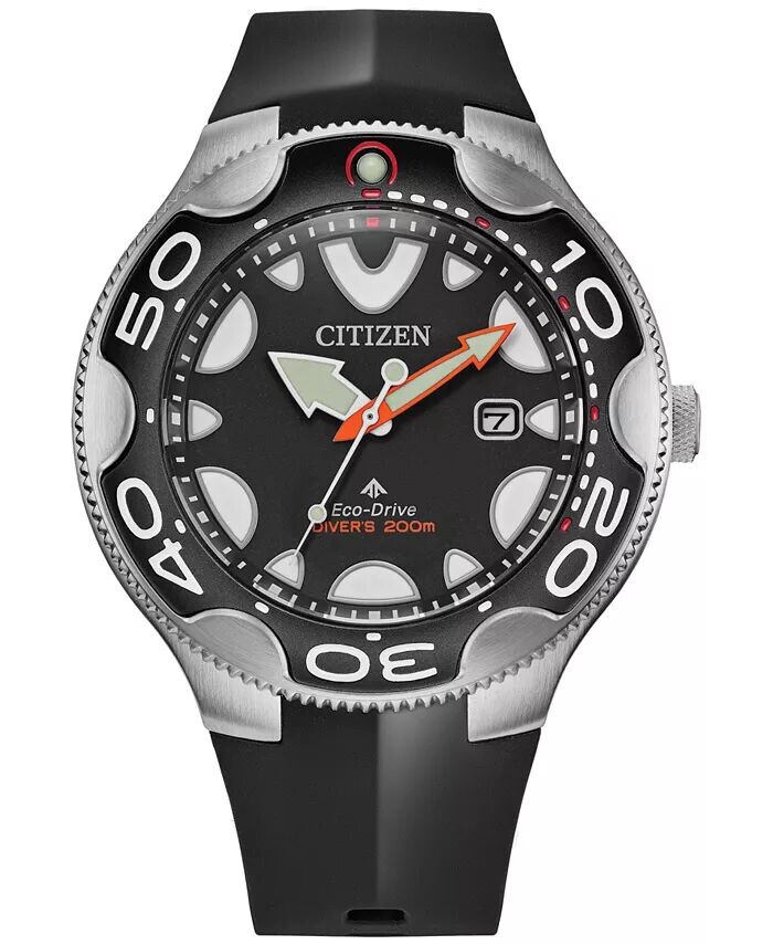 

Мужские часы Eco-Drive Promaster Orca с черным каучуковым ремешком, 46 мм Citizen