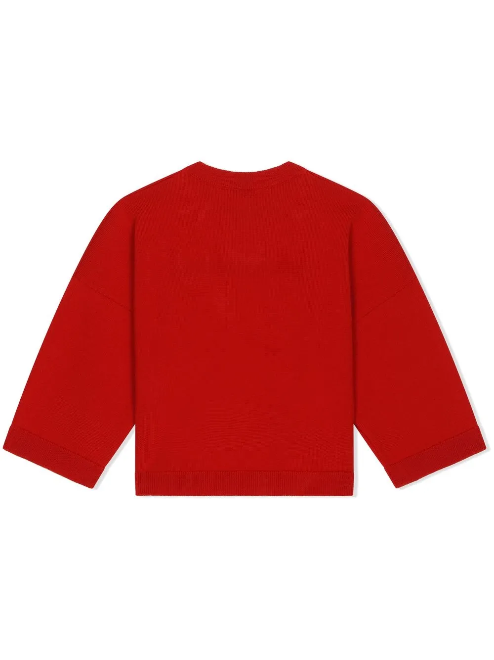 Шерстяной джемпер с вышитым логотипом Dolce & Gabbana Kids, красный — фото 2