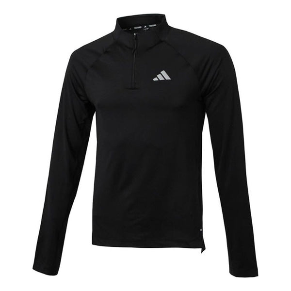 

Футболка gym+ training 1/4-zip long sleeve t-shirt Adidas, черный