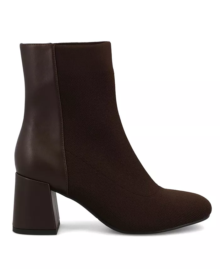 Женские ботинки-сапожки Bronwen Chic Contrast Block на каблуке Mia, коричневый — фото 2