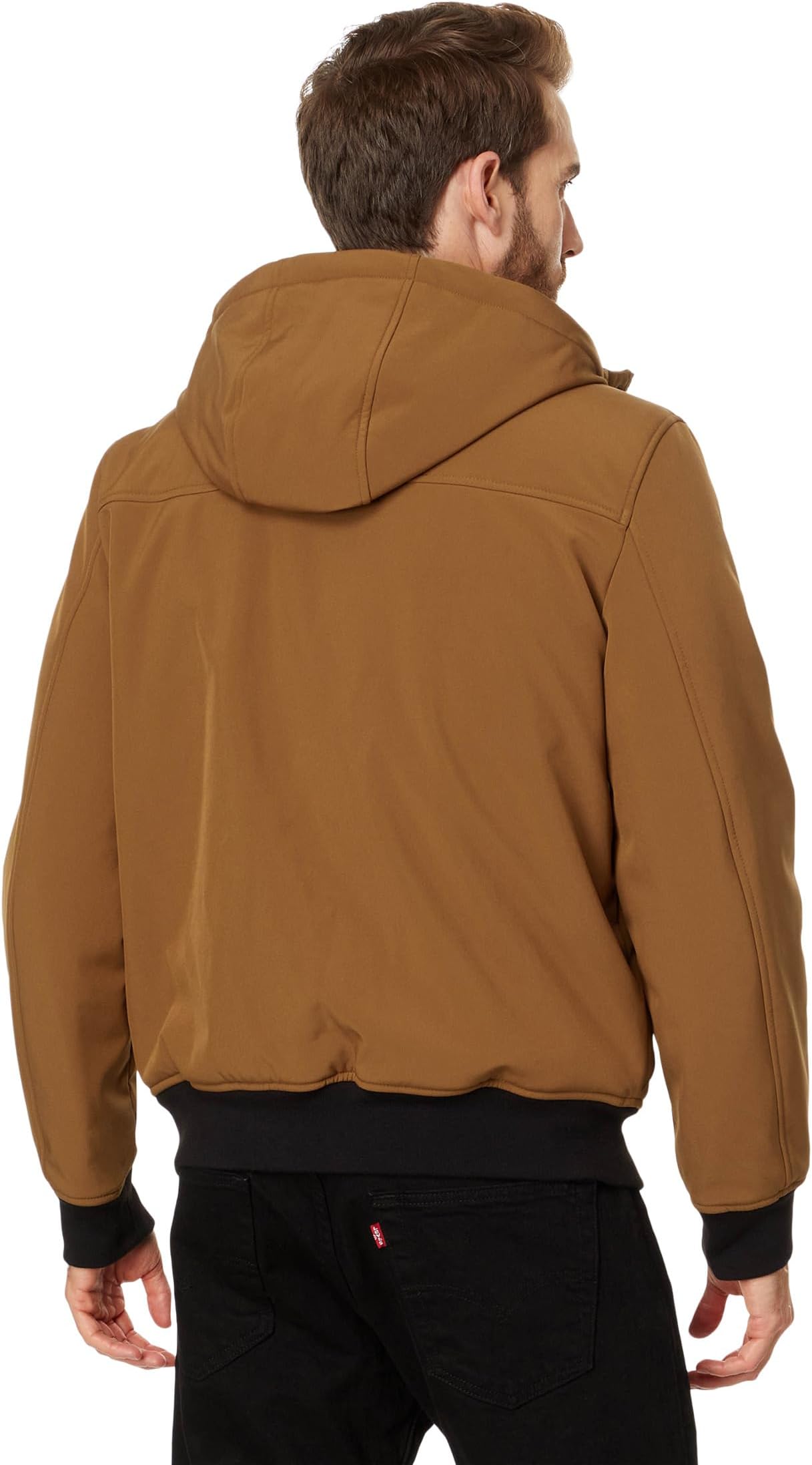 Мужская софтшелловая куртка с подкладкой из шерпы и капюшоном Levi's, Brown — фото 2