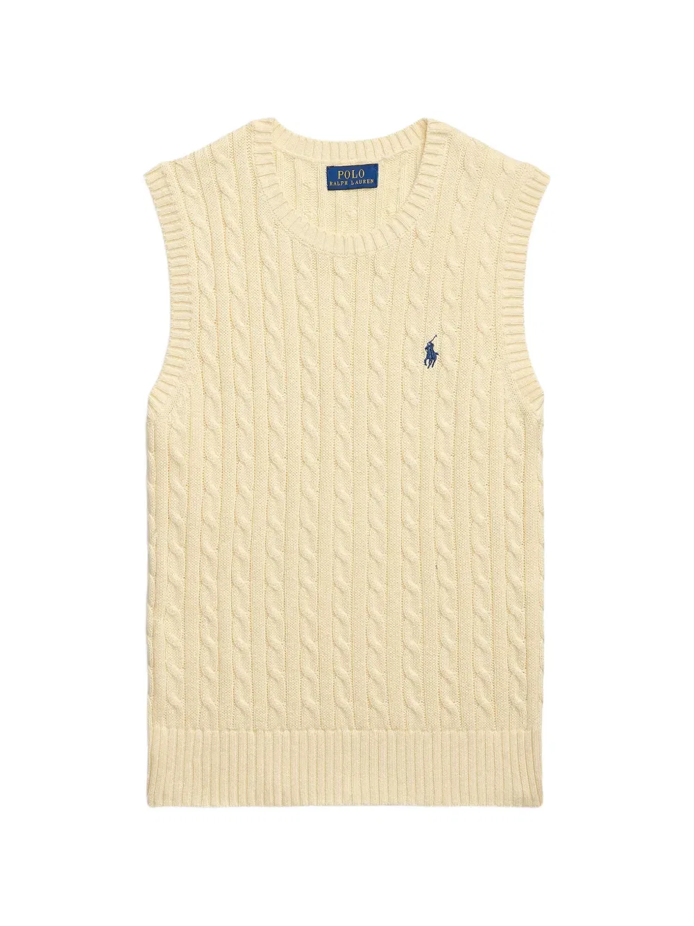 Вязаный топ без рукавов с косами Polo Ralph Lauren, нейтральный