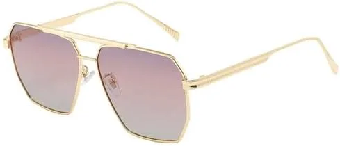 

Солнцезащитные очки для лета с защитой от УФ-излучения, модные металлические многоугольные солнцезащитные очки, классические модные очки MTZJH, Gold-pink