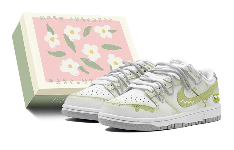 

Кроссовки Nike Dunk Skateboarding Shoes Women's Low-top Gray, желтый