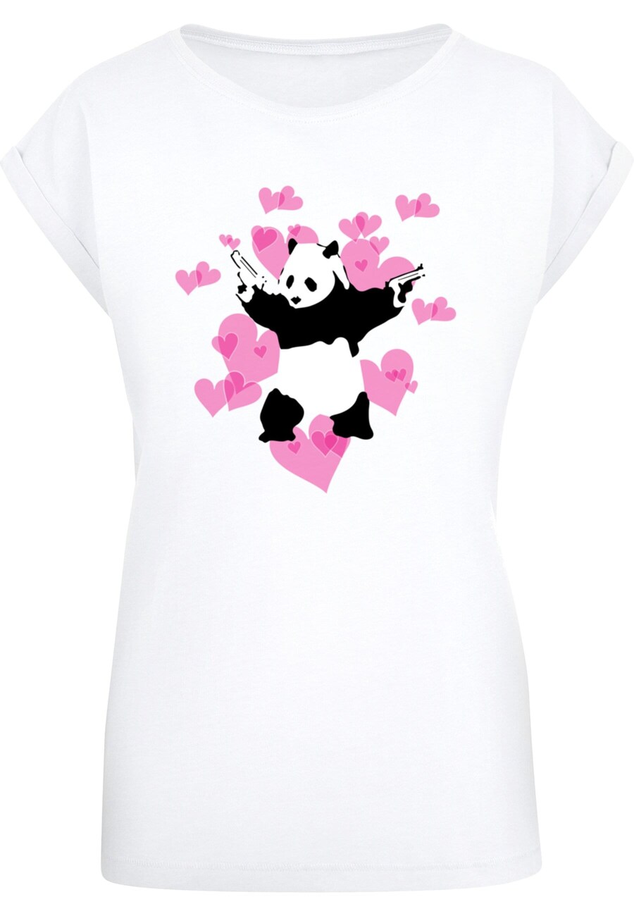 

Рубашка Merchcode Brandalised - Panda Guns With Hearts, белый