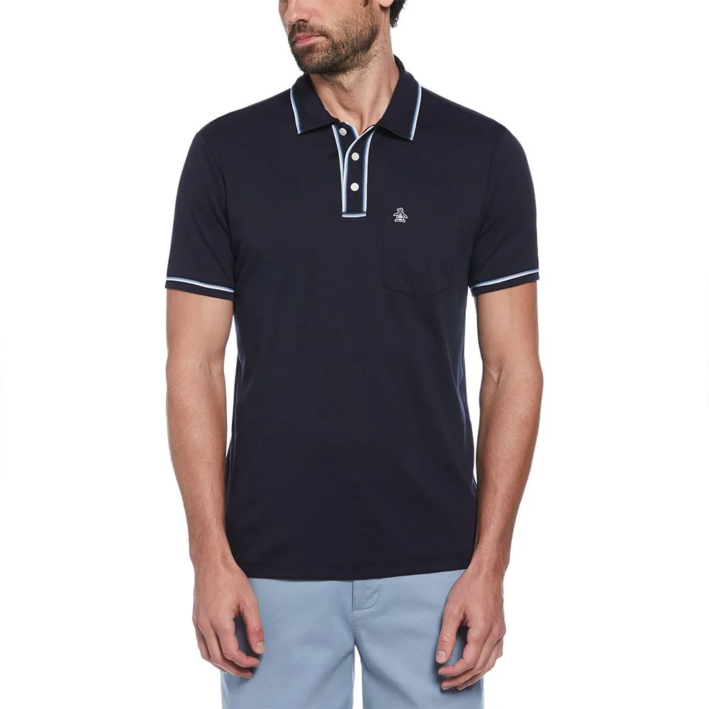 

Поло Original Penguin Earl Organic Interlock 3D Sticker Pete, синий