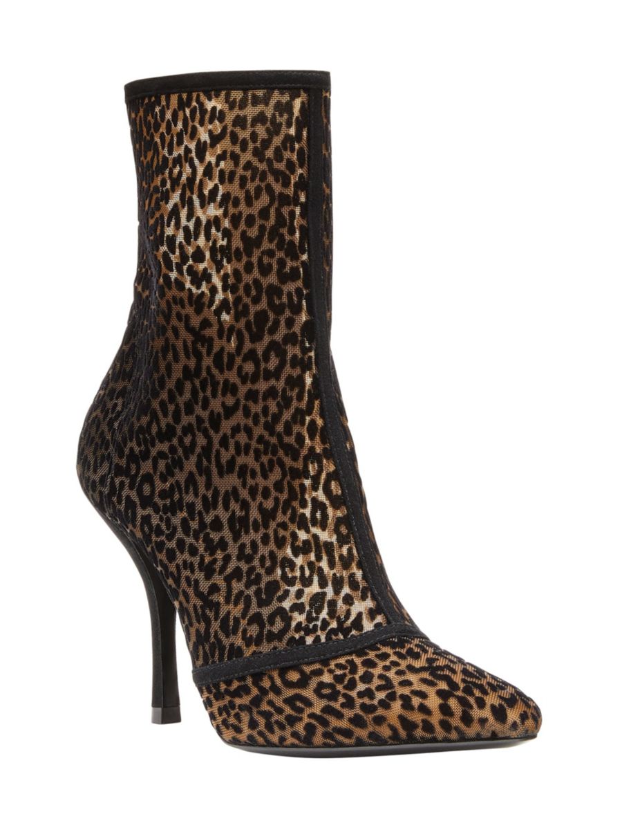 Ботильоны на шпильке из кожи с леопардовым принтом Noche Stuart Weitzman, черный — фото 2