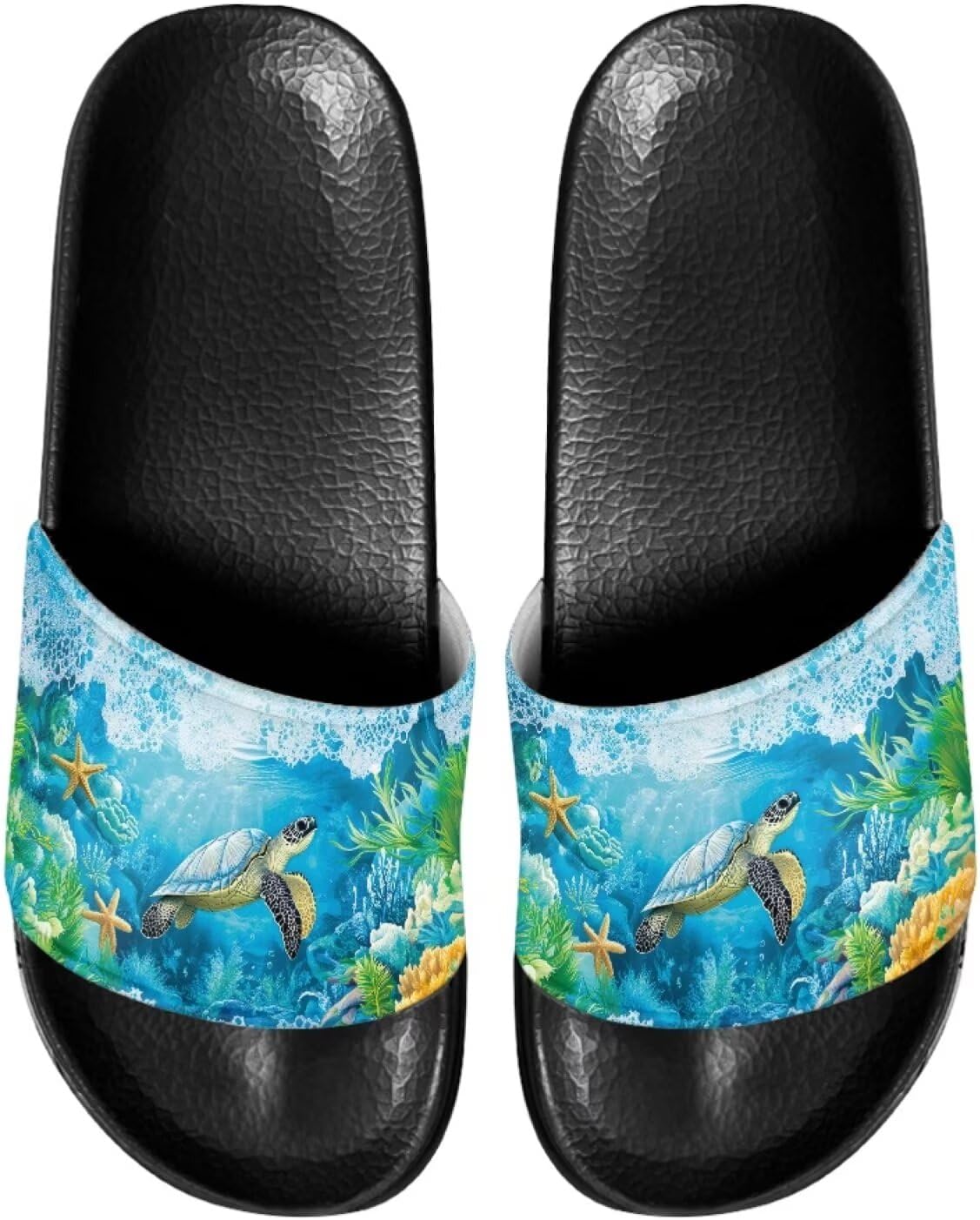 

Мужские и женские слайд-сандалии Forchrinse с ярким тай-дай рисунком бабочки, легкие тапочки с открытым носком для комфорта, для дома и улицы, Underwater Sea Turtle