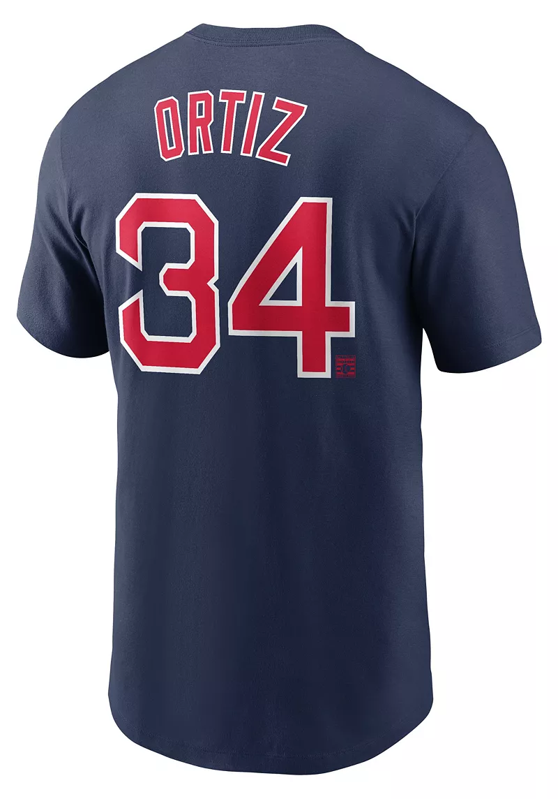 Мужская темно-синяя футболка Nike Boston Red Sox David Ortiz #34 — фото 2