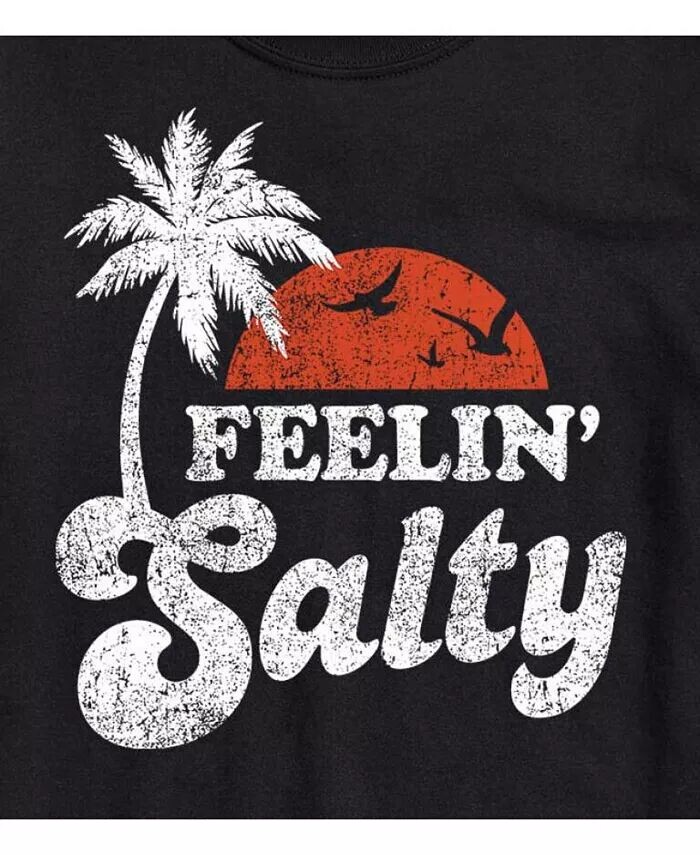Модная футболка Hybrid Apparel для юниоров Feelin Salty с рисунком Good Vibes Llc, черный — фото 2