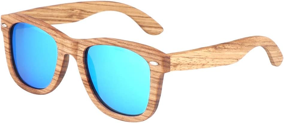 

Солнцезащитные очки из дерева для мужчин и женщин, деревянная оправа, 100% защита от УФ-излучения, поляризованные линзы, очки для вождения на открытом воздухе KSVEREN, C2 Blue