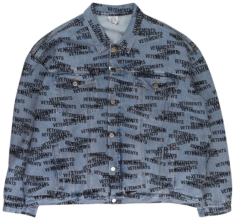 

Куртка Vetements Stamped Logo Denim Jacket 'Blue', синий