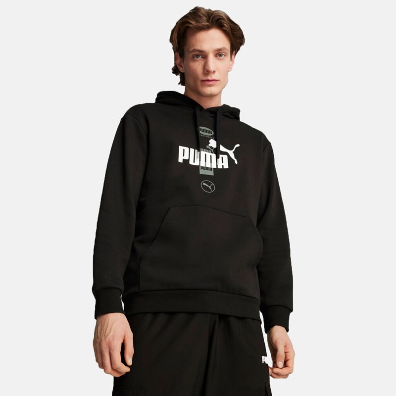 

Мужская толстовка с капюшоном и графическим рисунком Power Puma, черный