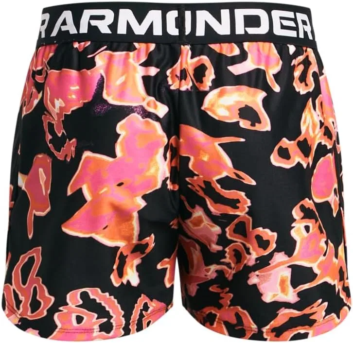 Детские шорты Under Armour Play Up с принтом, (022) Black/Fluo Pink/White — фото 2