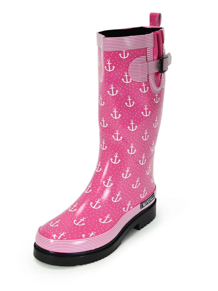 Резиновые сапоги MADSea, цвет pink mit weißen ankern