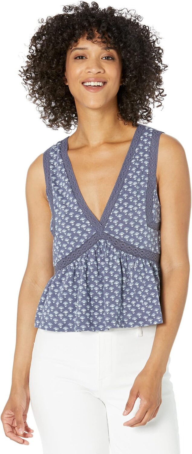 

Топ Lucky Brand Geo Lace Trim Tank, цвет Blue Multi